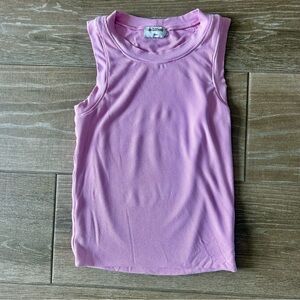 Pink Sleeveless Ribbed Top